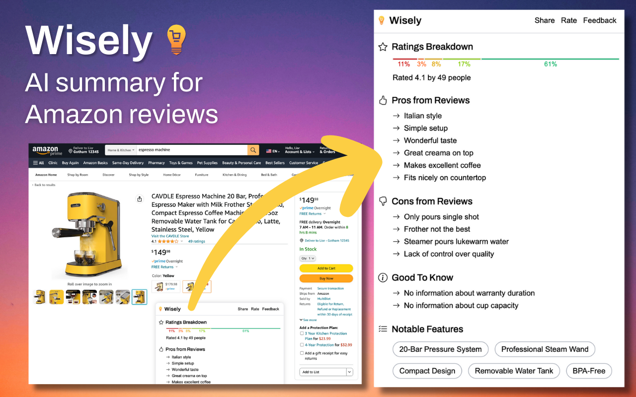 Wisely: AI Summary for Amazon Reviews - 截图 3