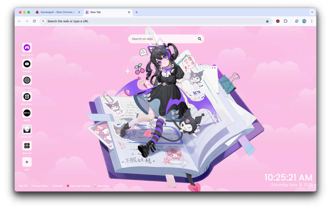 Anime Girl and Kuromi Live Wallpaper - 截图 4