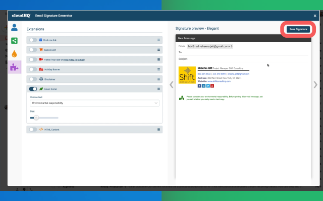 Email Signature Generator by cloudHQ - 截图 2