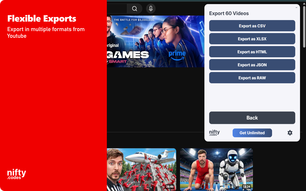 Y-Videos Scraper:导出频道、播放列表、评论等 - 截图 2