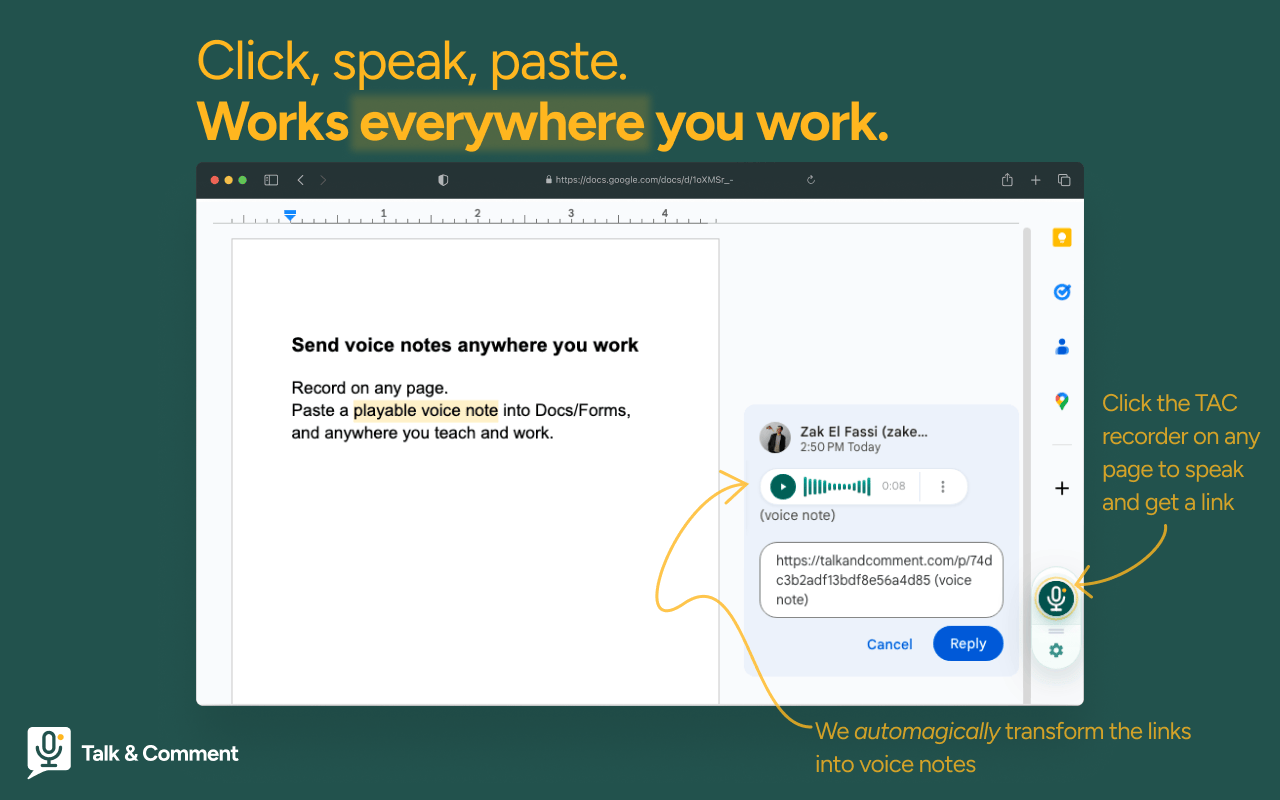 Talk & Comment - Voice notes anywhere - 截图 2