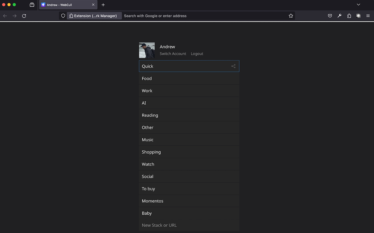 WebCull Bookmark Manager - 截图 1