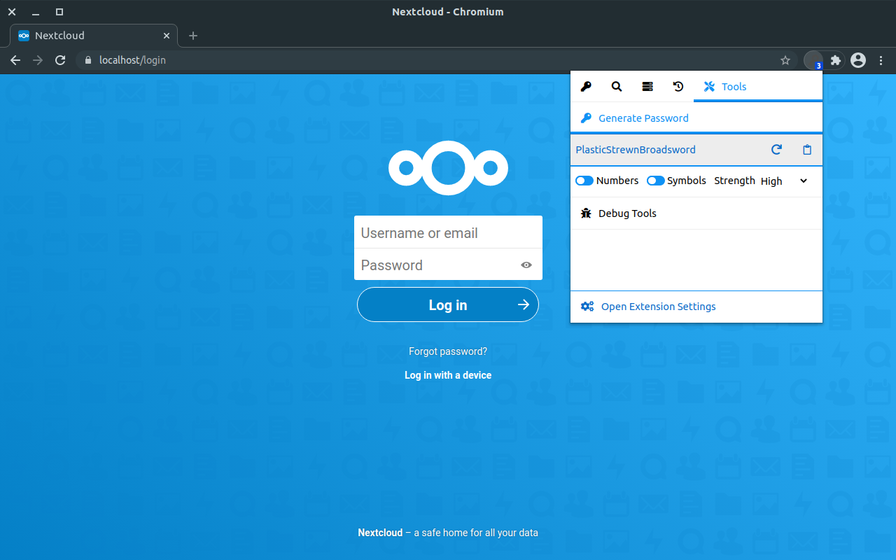 Nextcloud 密码的浏览器扩展 - 截图 2