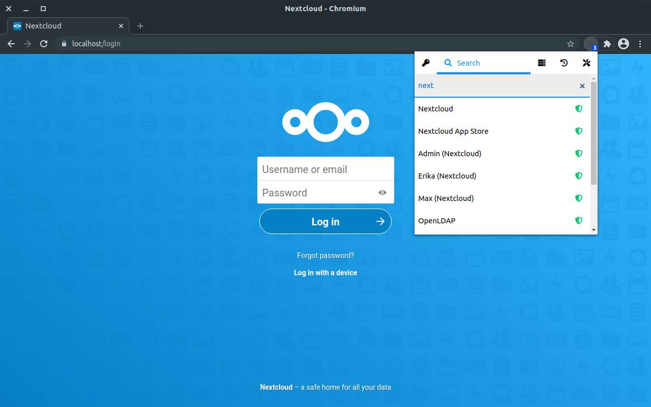 Nextcloud 密码的浏览器扩展 - 截图 3