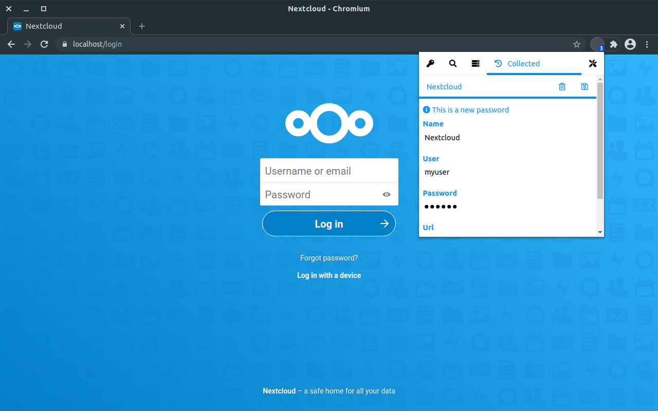 Nextcloud 密码的浏览器扩展 - 截图 4