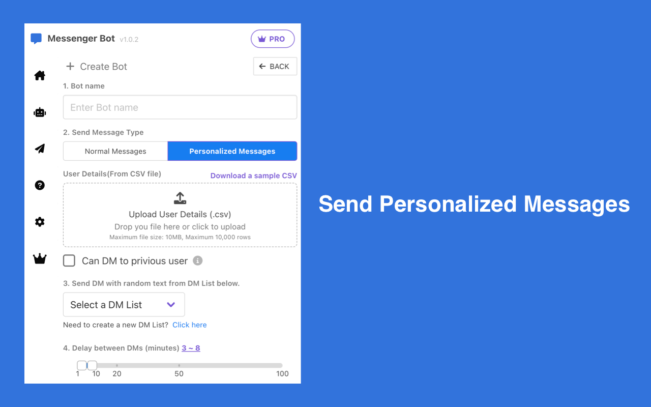 Messenger Bot - Automate Message Sender - 截图 2