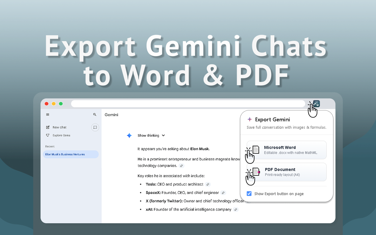从 Gemini 导出聊天到 Word - 截图 1