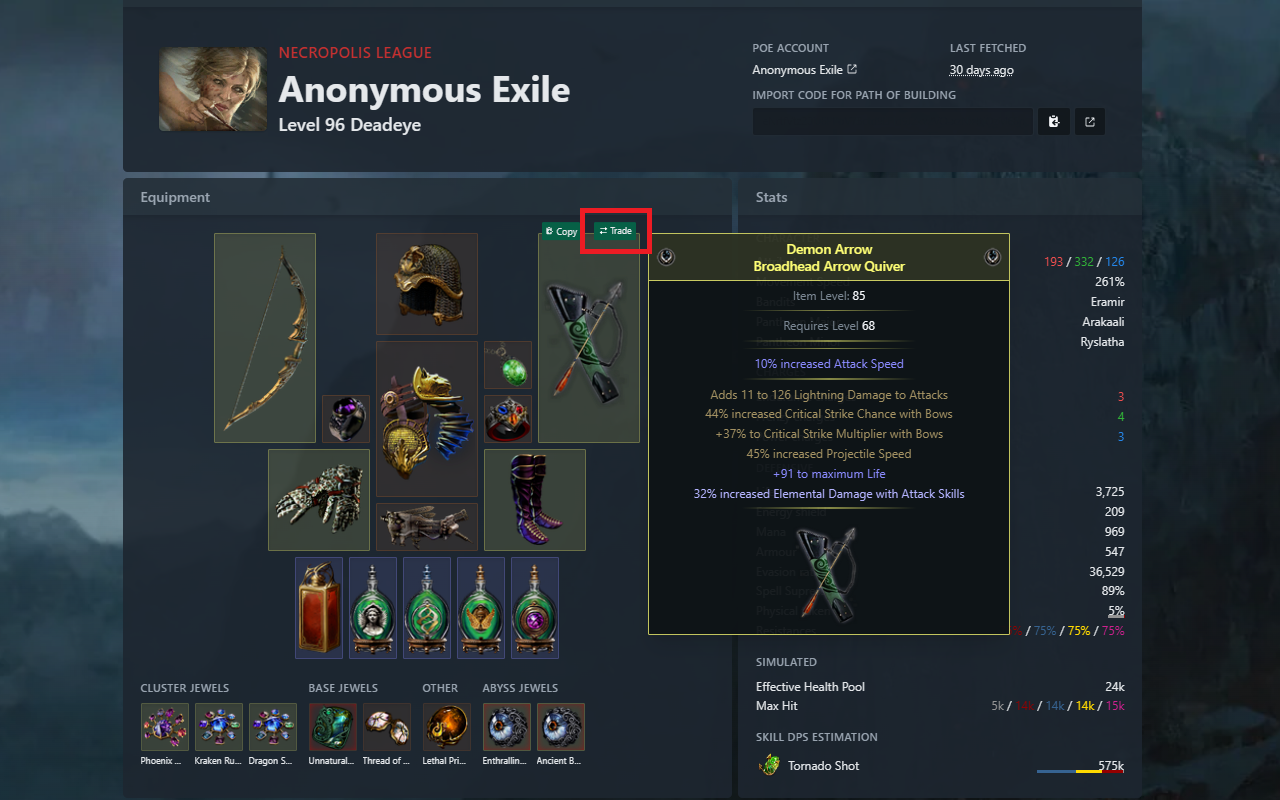 PoE Ninja Redirect to Trade - 截图 4