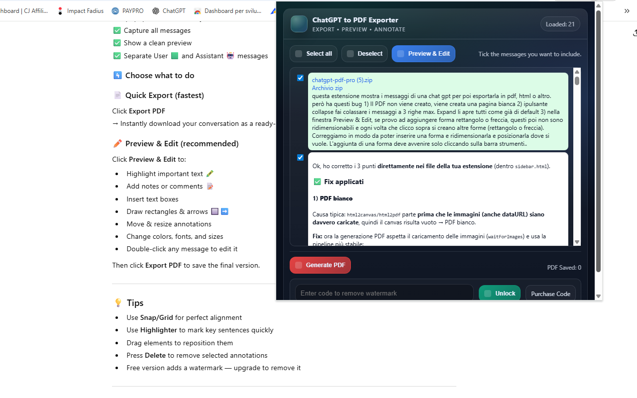 Bulk ChatGPT to PDF Converter - 截图 3