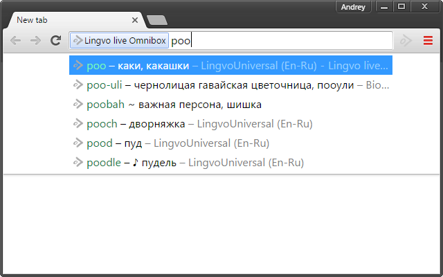 Lingvo live Omnibox - 截图 2