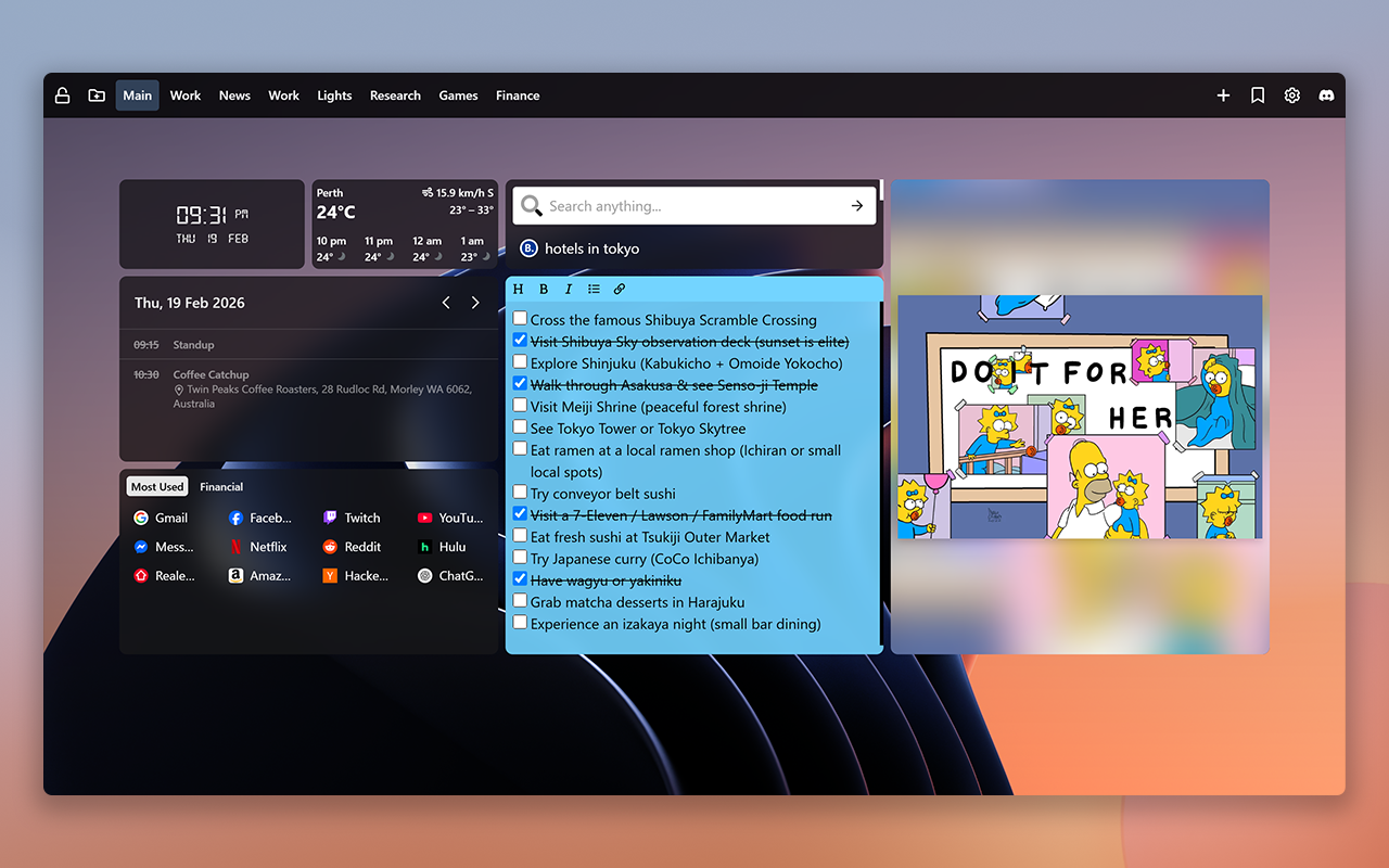 New Tab Widgets - Personal Dashboard - 截图 5