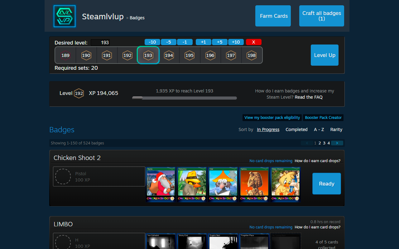 Steamlvlup Card Factory - 截图 2
