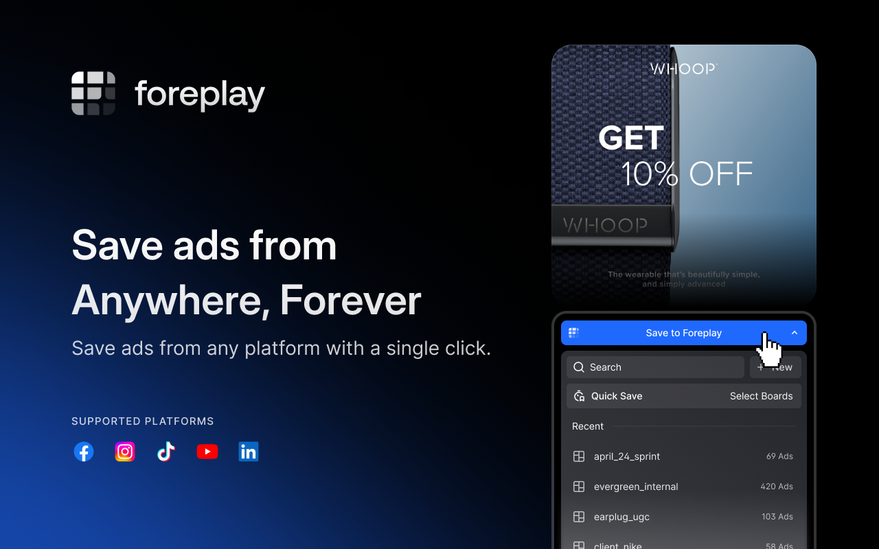 Ad Library - Save Facebook TikTok - Foreplay - 截图 4