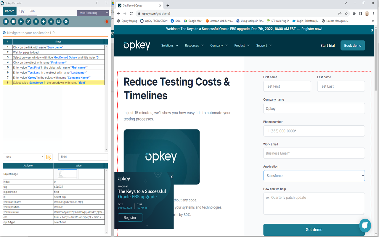 Opkey Browser Extension - 截图 3