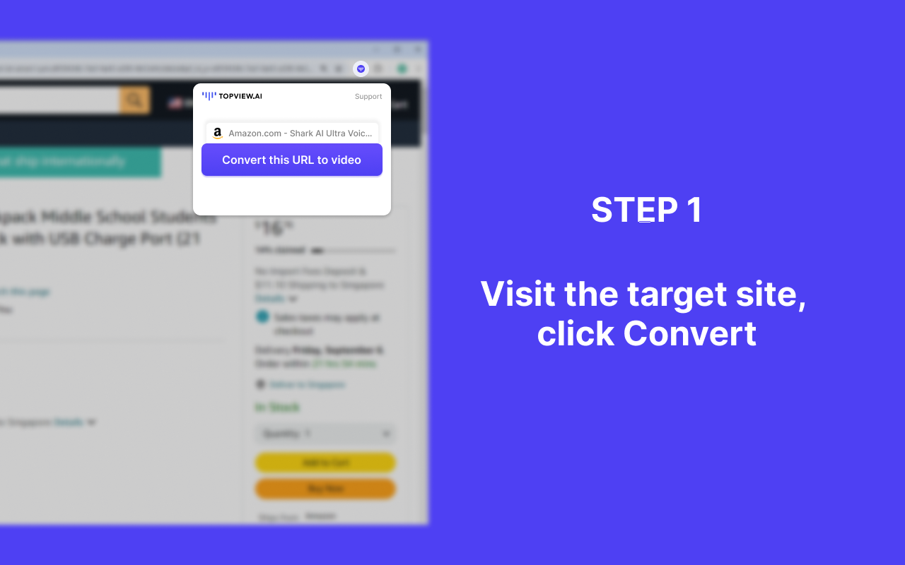 Topview AI extension: Turn Your Product Into Viral Videos - 截图 2