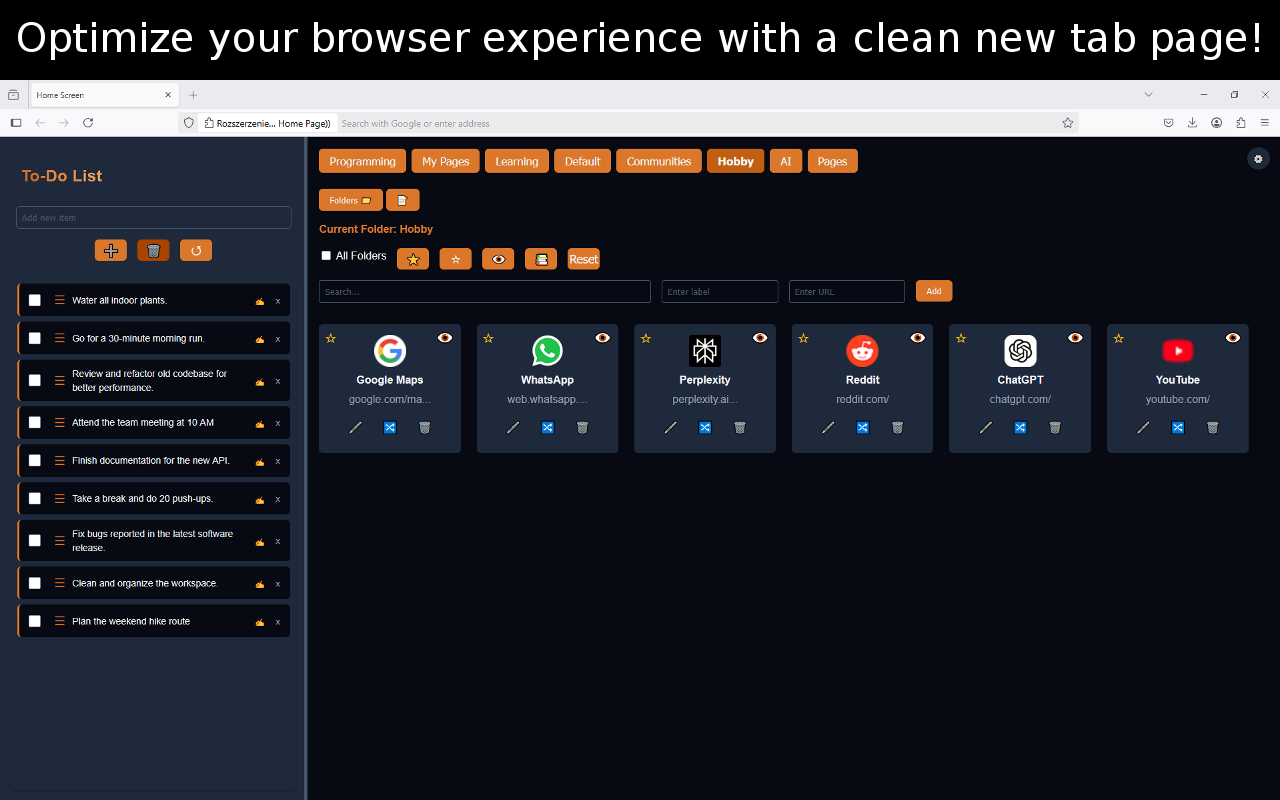 New Tab Page - HomeScreen (Custom Home Page) - 截图 5