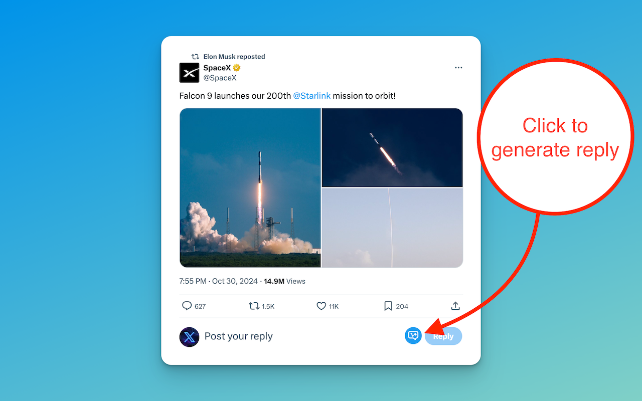 Reply Ninja | AI replies, likes, follows for 𝕏 / Twitter - 截图 2
