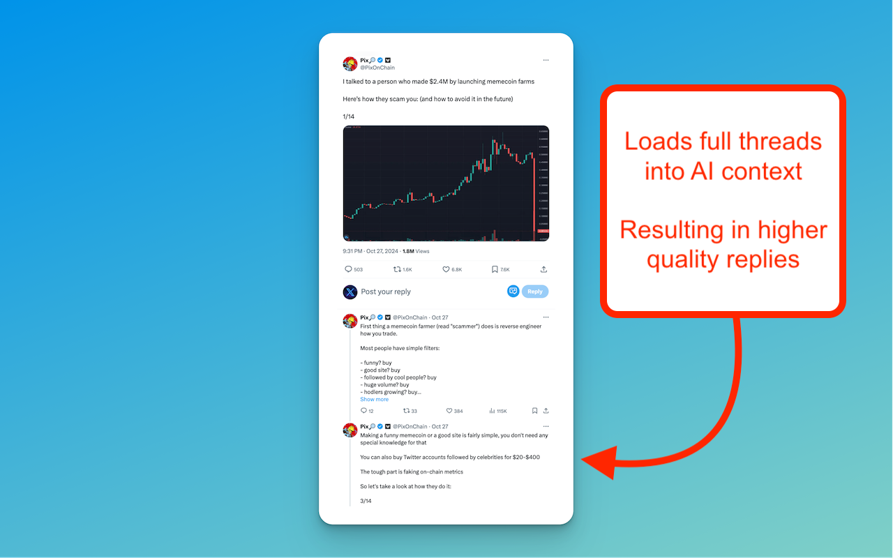 Reply Ninja | AI replies, likes, follows for 𝕏 / Twitter - 截图 3