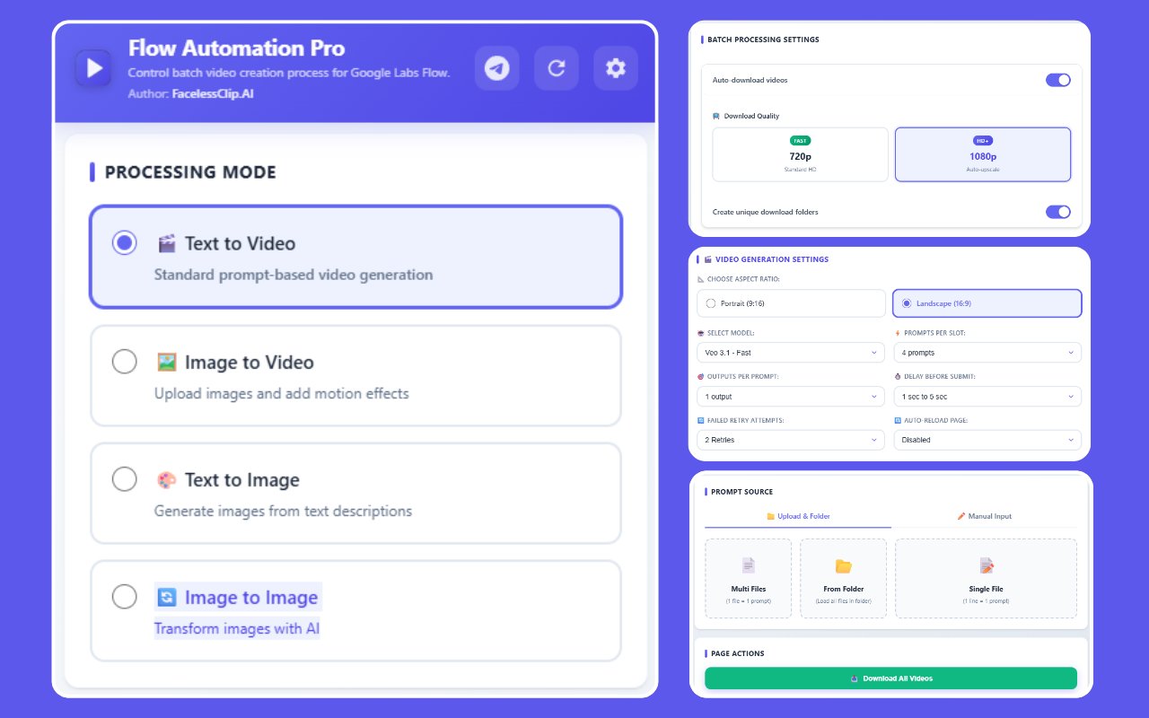 FlowEngine - Bulk Flow Automation for VEO AI - 截图 4