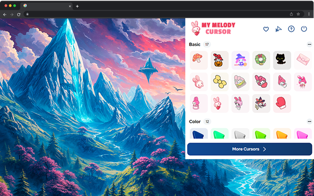 My Melody Cursor - Sanrio Bunny Cursor for Chrome - 截图 2