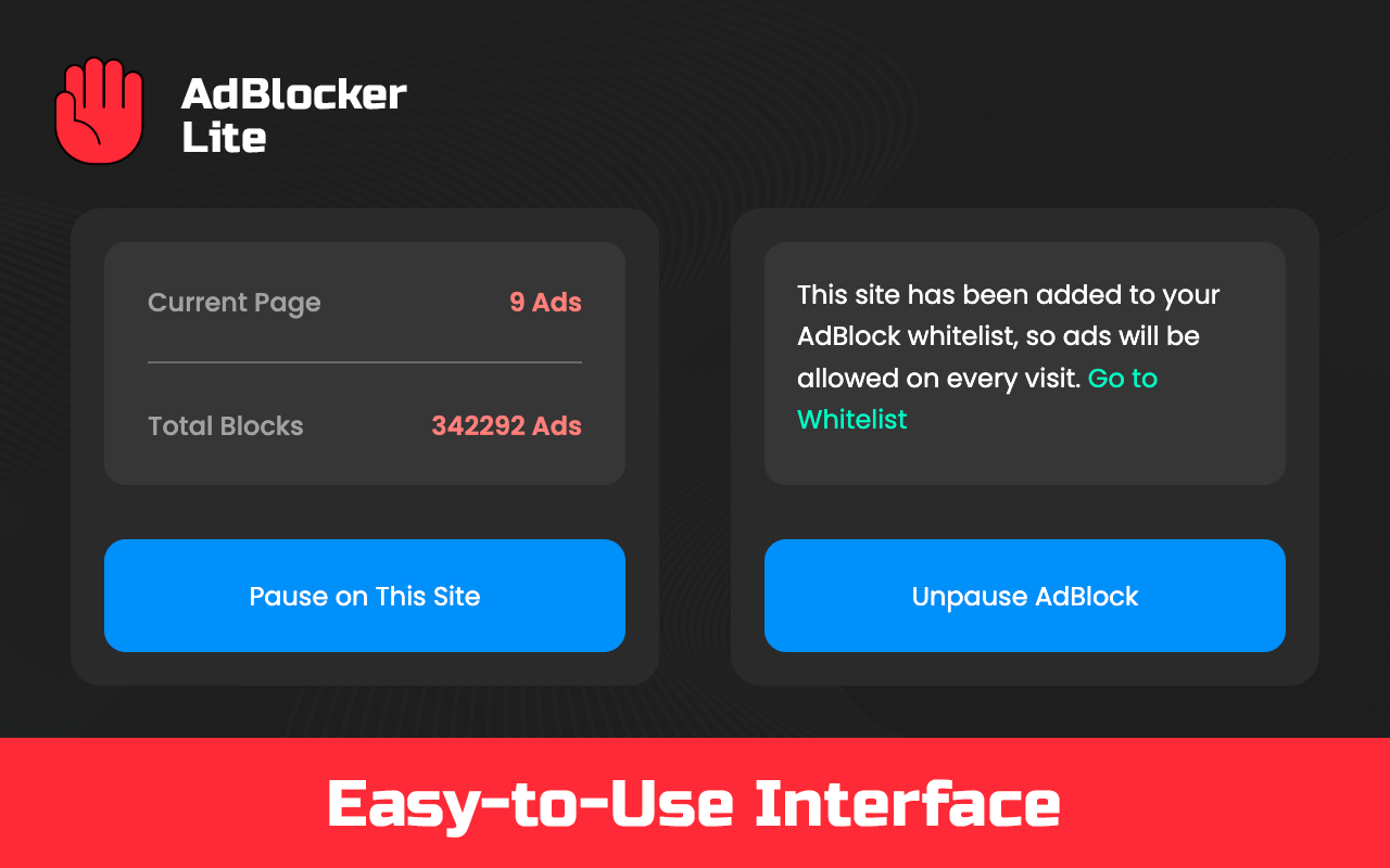 AdBlock Lite - Chrome广告拦截器 - 截图 4