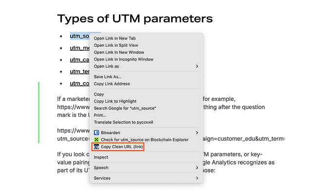 Clean URL – Remove UTM & Tracking Parameters - 截图 1