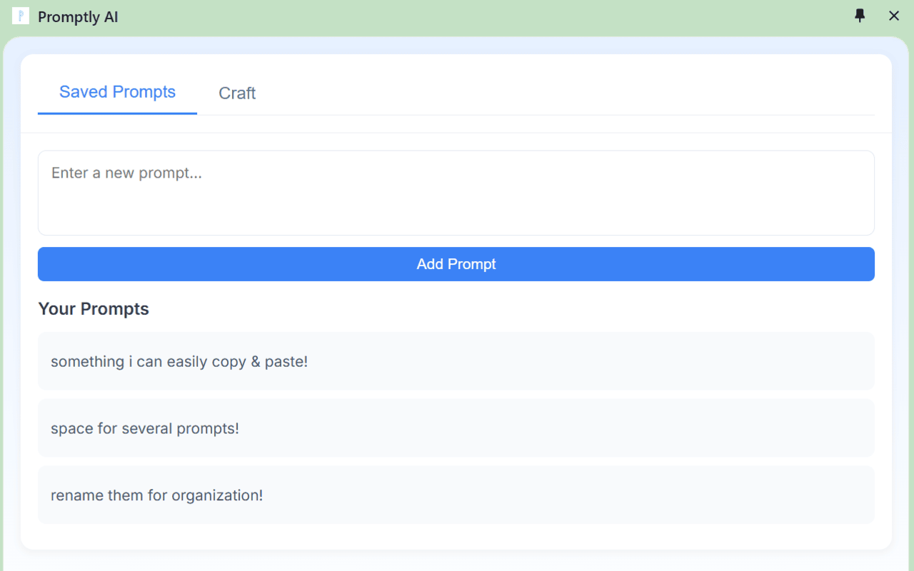 Promptly – AI Prompt Enhancer & Manager for ChatGPT, Claude, Gemini - 截图 1