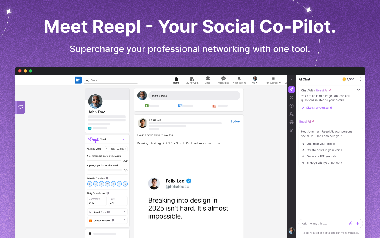 Reepl AI - Create, Engage and Grow on LinkedIn® and X - 截图 3