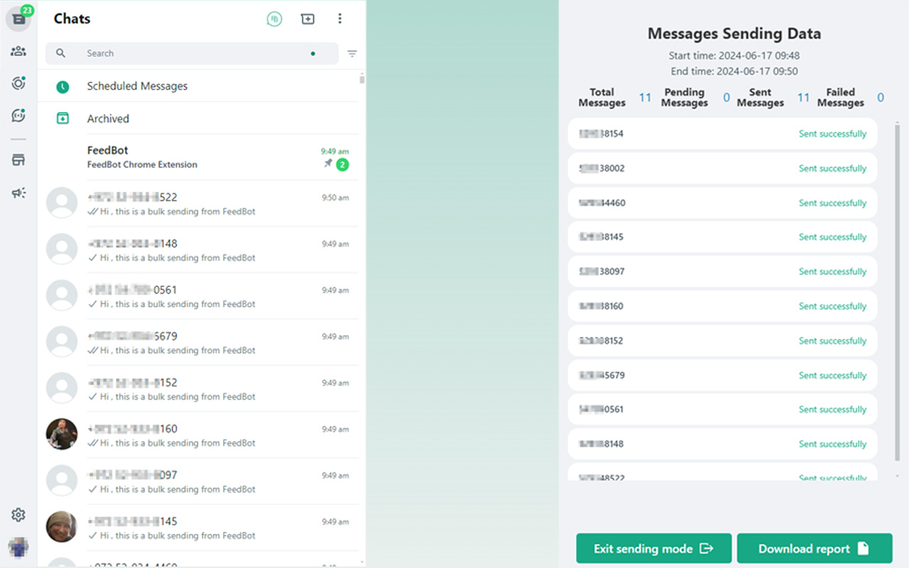 FeedBot: WhatsApp Bulk Messaging - 截图 2