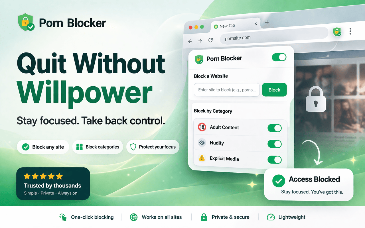 Porn Blocker - Block Pornography, Adult Content, and NSFW Websites - 截图 5