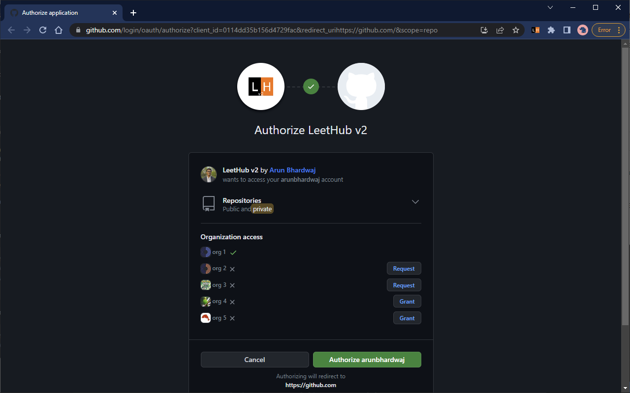 LeetHub v2 - 截图 3