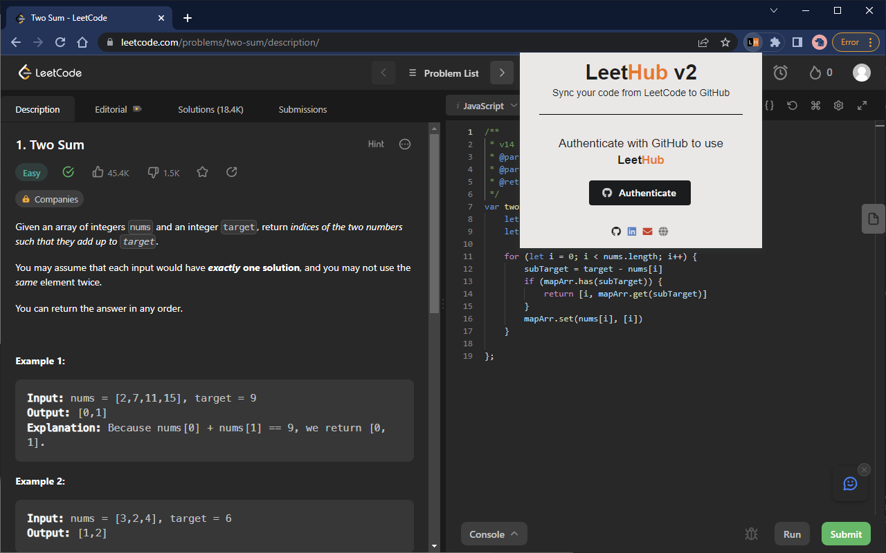 LeetHub v2 - 截图 4