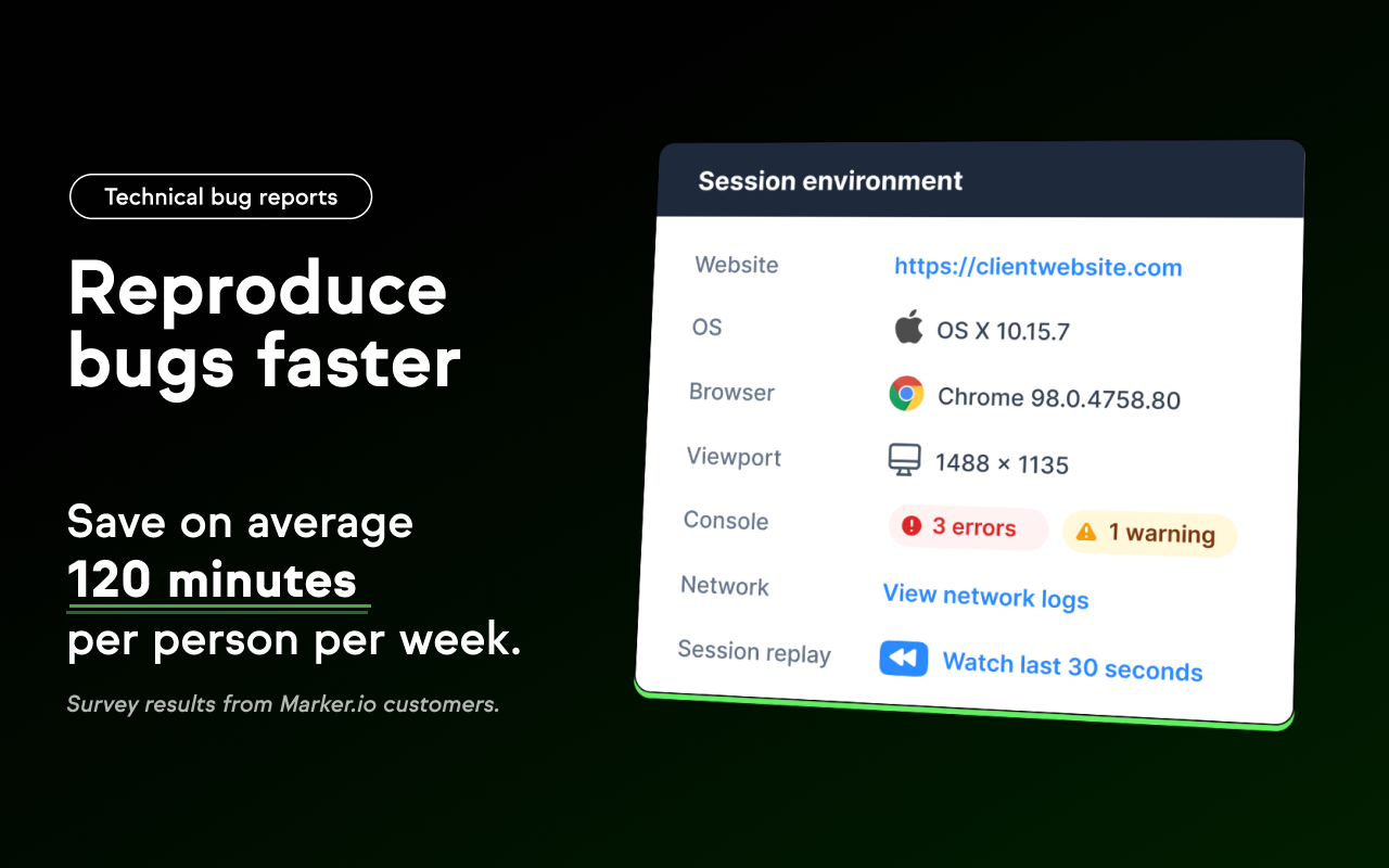 Marker.io: Visual bug reporting for websites - 截图 1