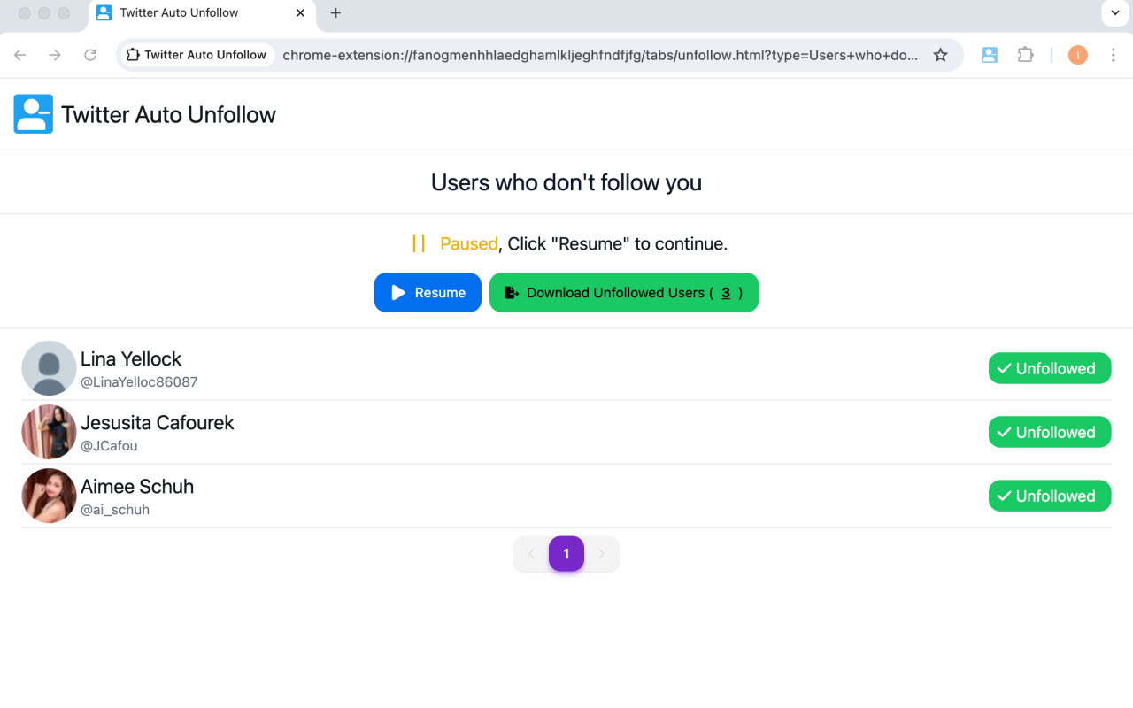 Twitter 自动取消关注 - 截图 2