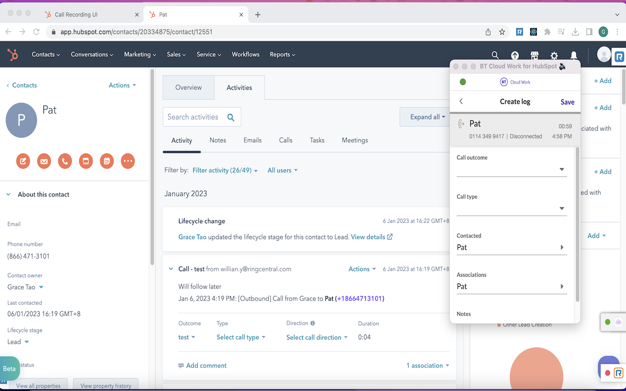 BT Cloud Work for HubSpot - 截图 1