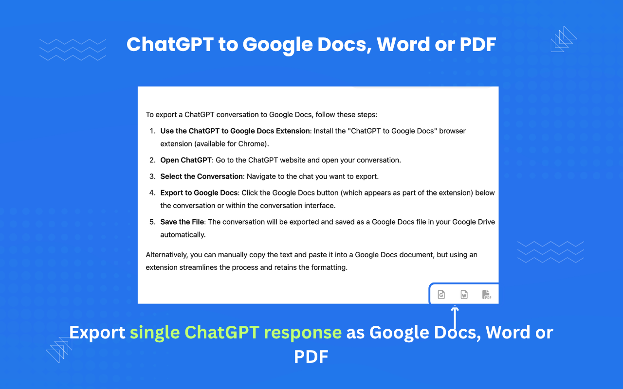 ChatGPT to Google Docs, Word or PDF - 截图 2