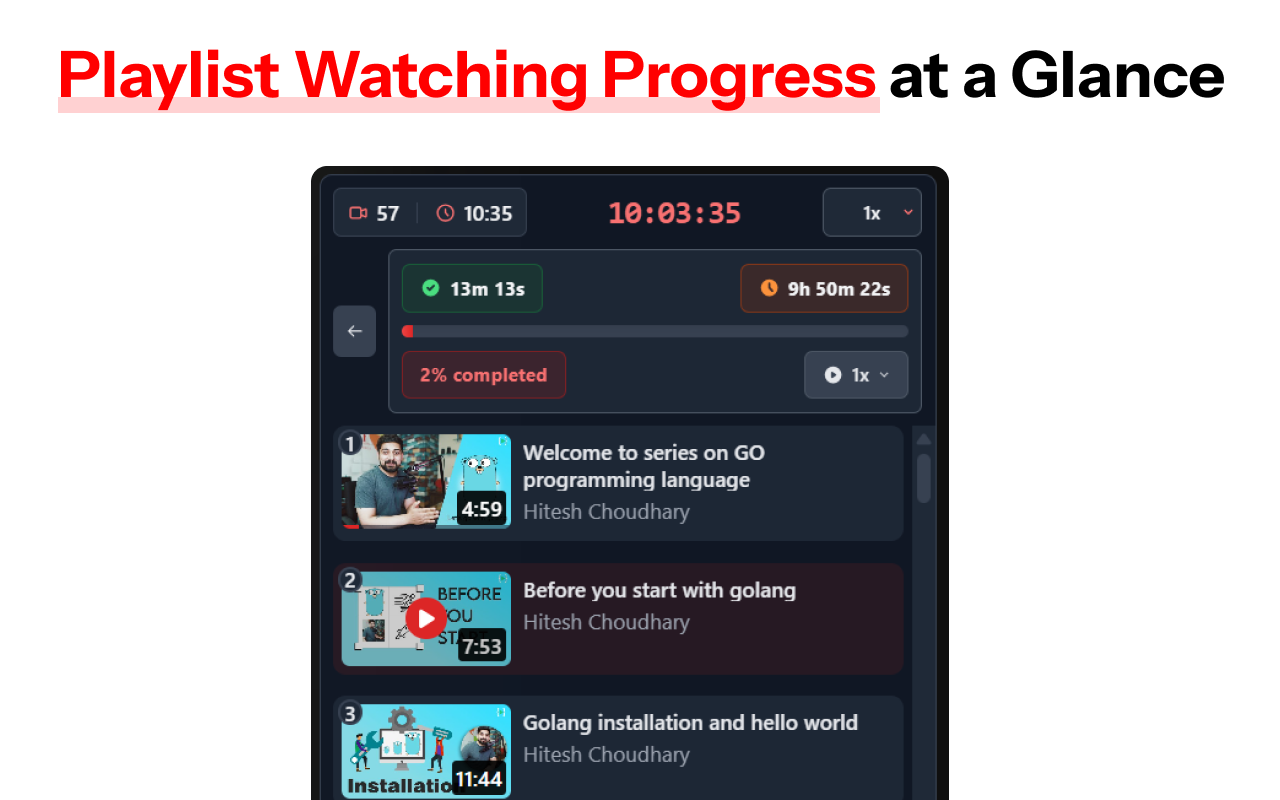 Youtube Playlist Guru: Search, Sort, Filter & Track Playlist Progress - 截图 3
