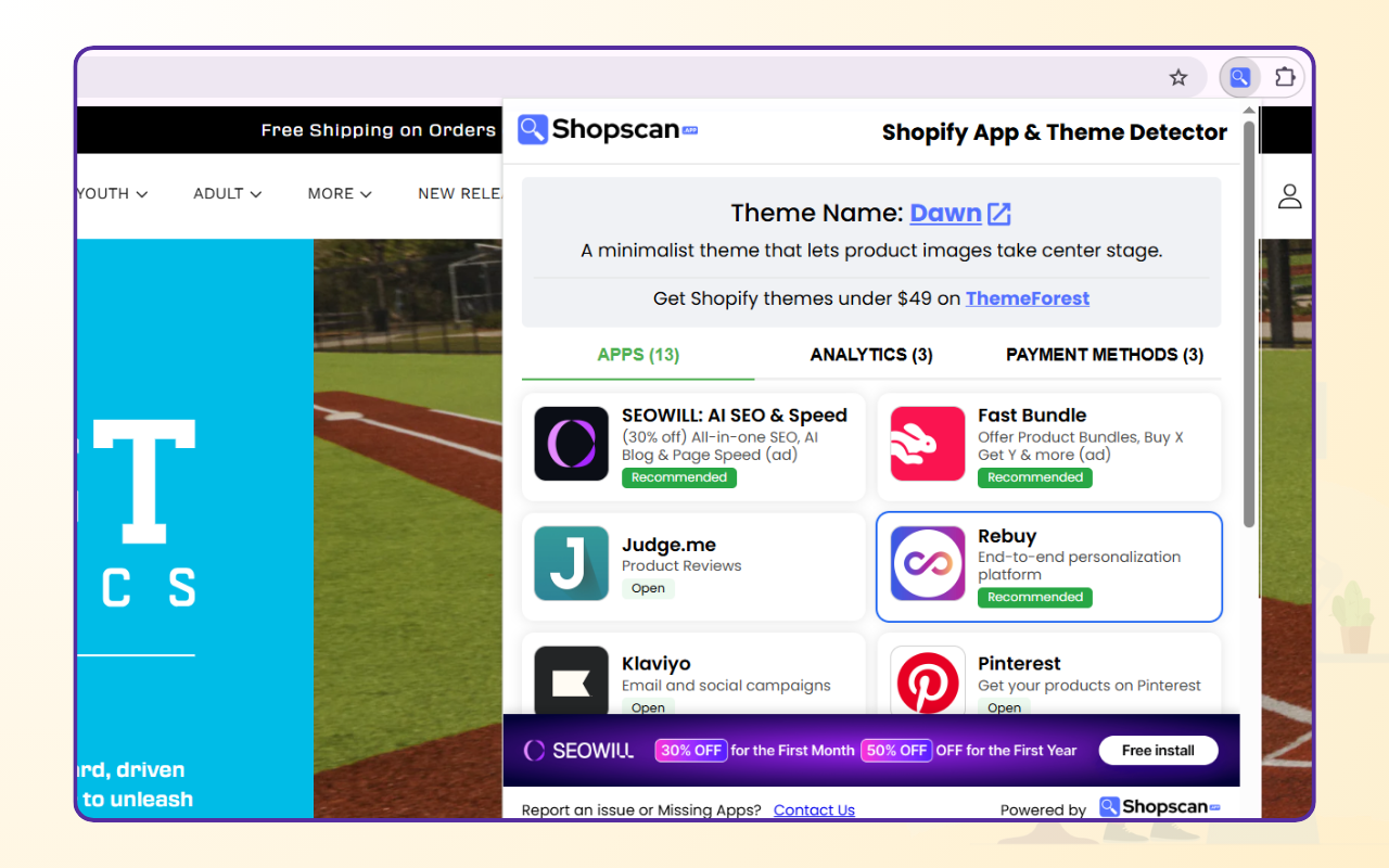 Shopify App Detector by ShopScan - 截图 3