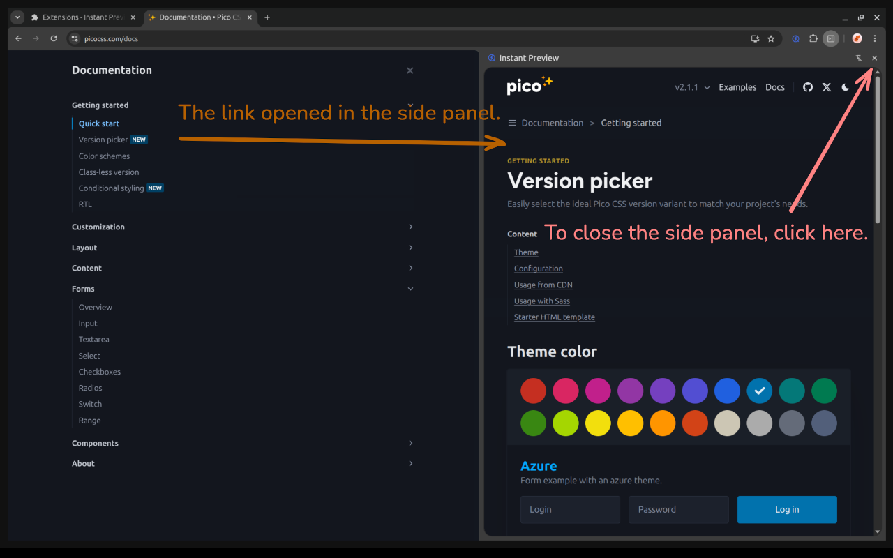 Instant Preview — Open Any Link in Sidebar / Side Panel - 截图 2