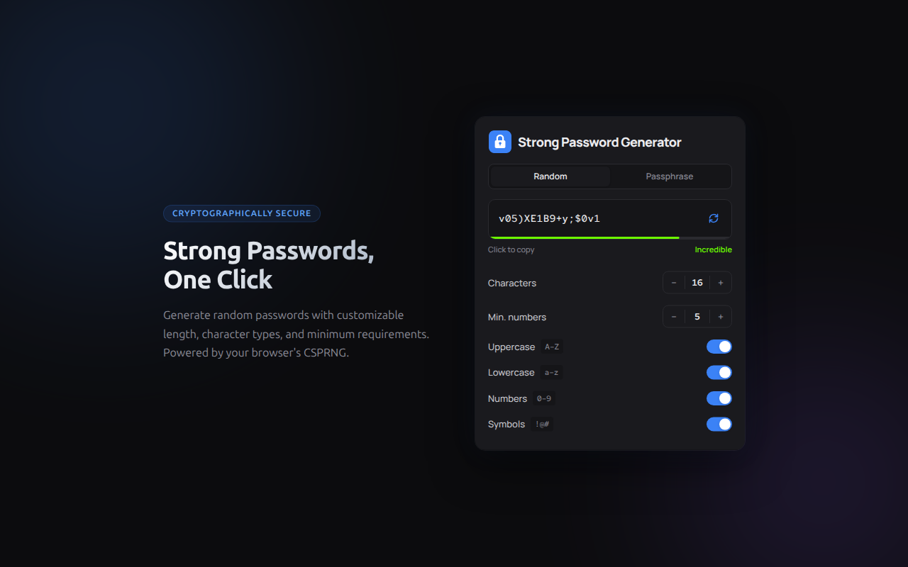 Strong Password Generator - 截图 1