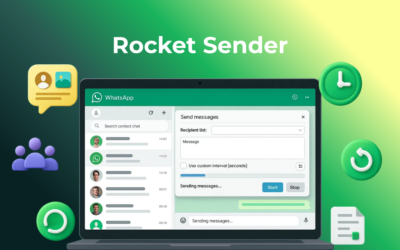 Rocket Sender - WhatsApp 消息群发插件 - 截图 5