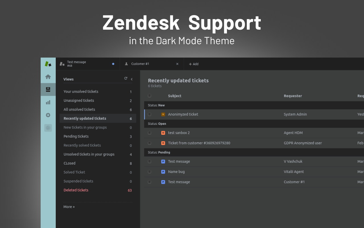 Zendesk Dark Mode Theme - 截图 3