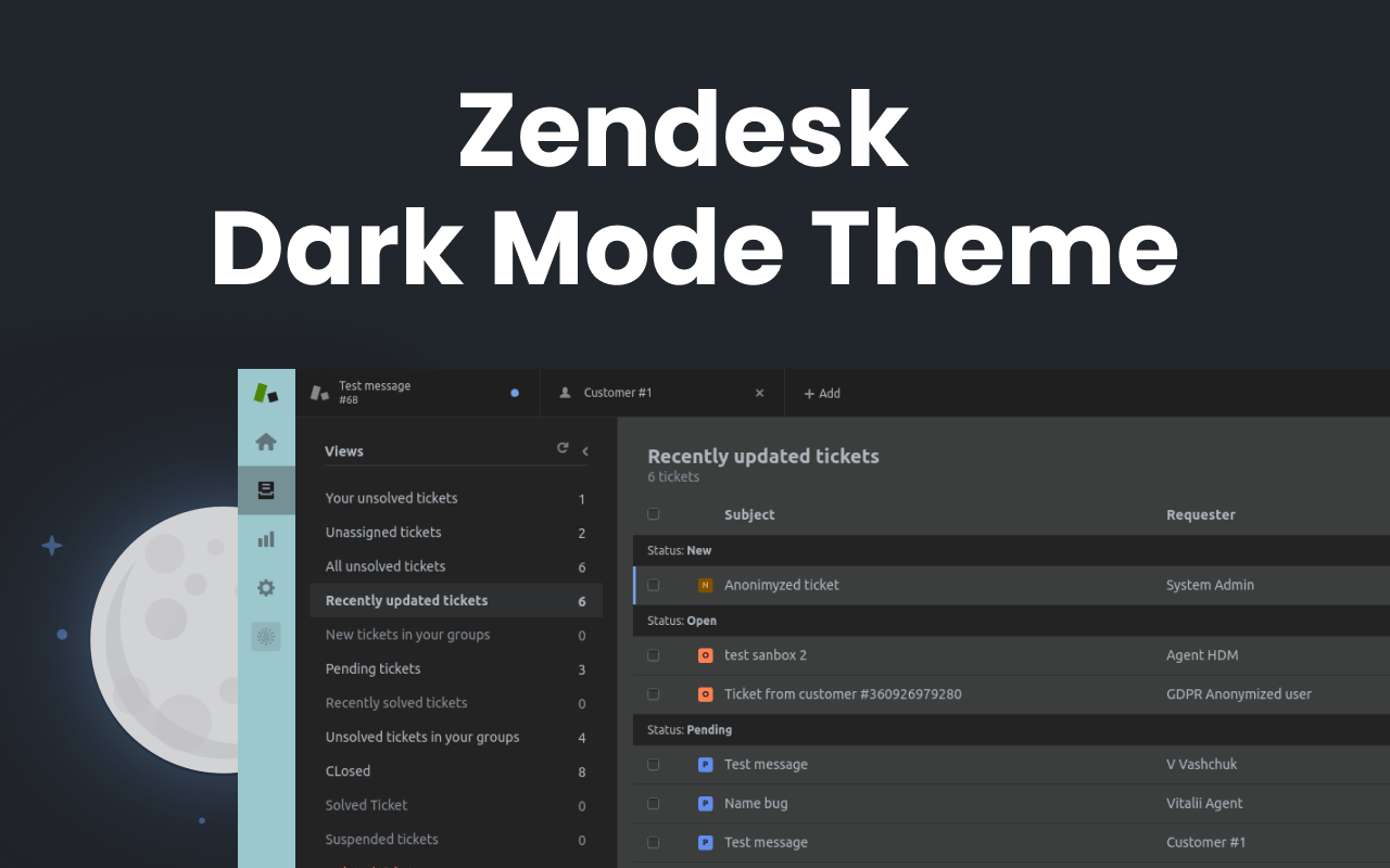 Zendesk Dark Mode Theme - 截图 4