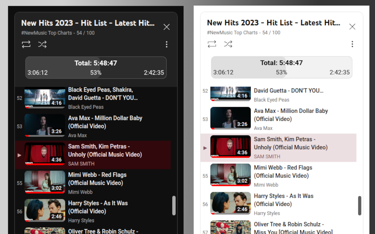 YouTube Playlist Duration bar - 截图 1