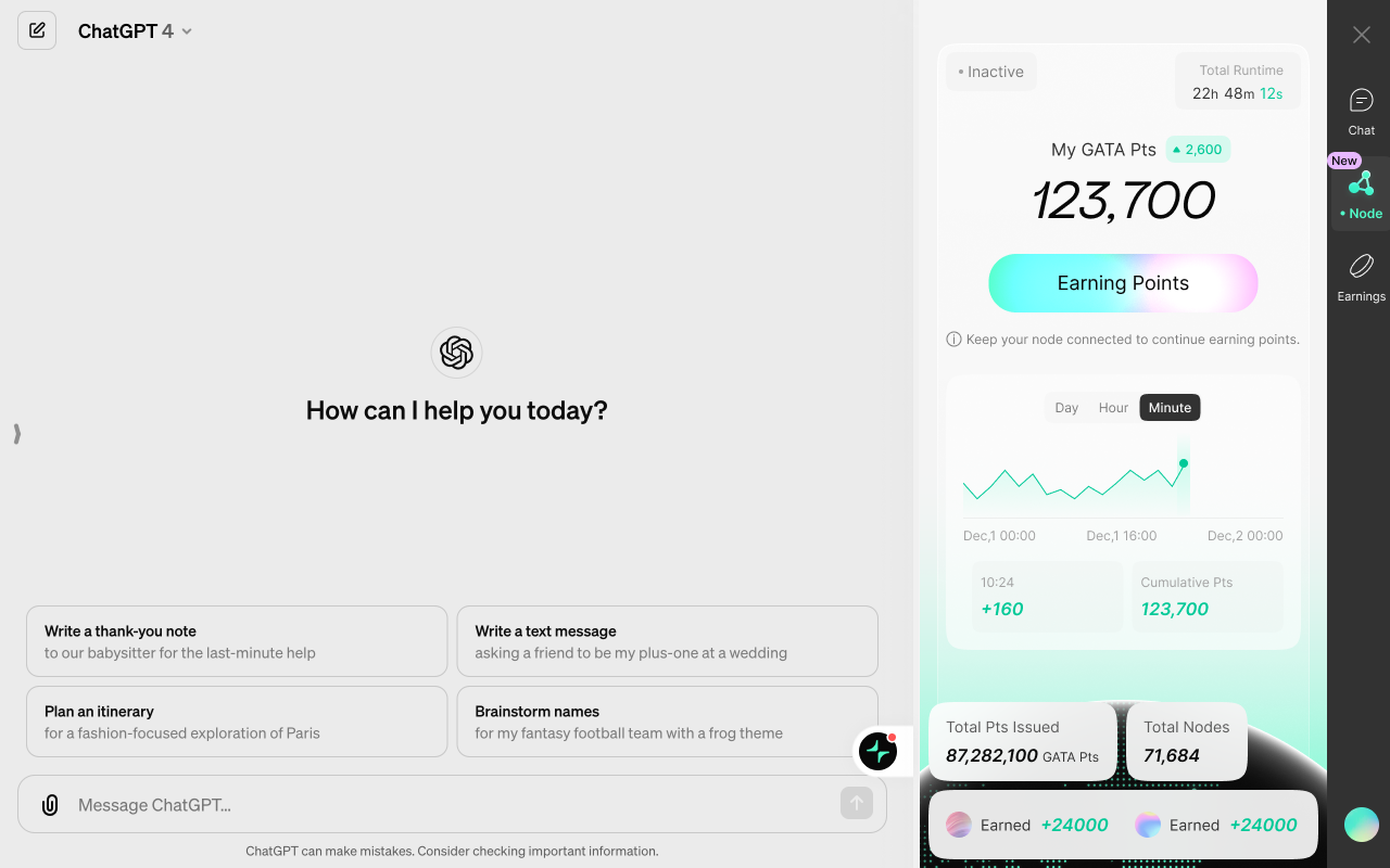 Gata: All-in-One AI Platform with Passive Rewards - 截图 3