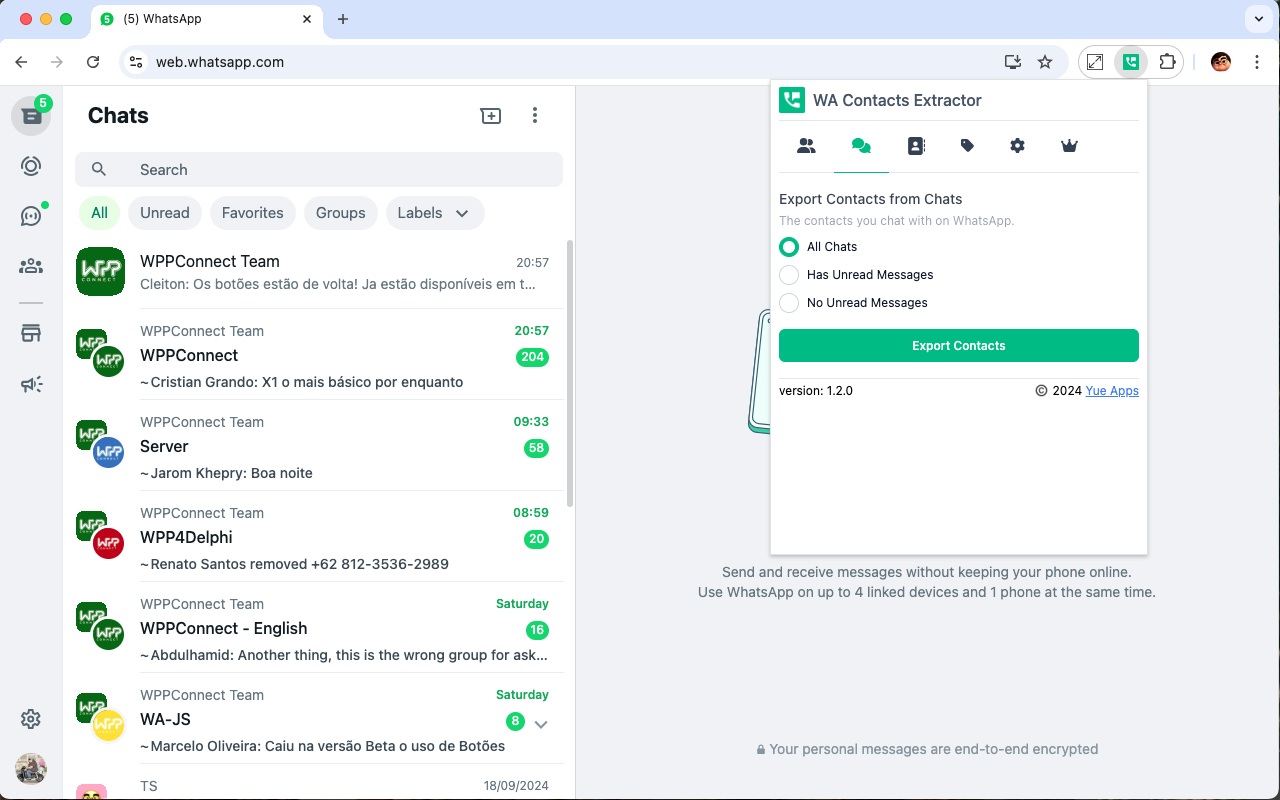 Contacts Exporter for WhatsApp - 截图 1