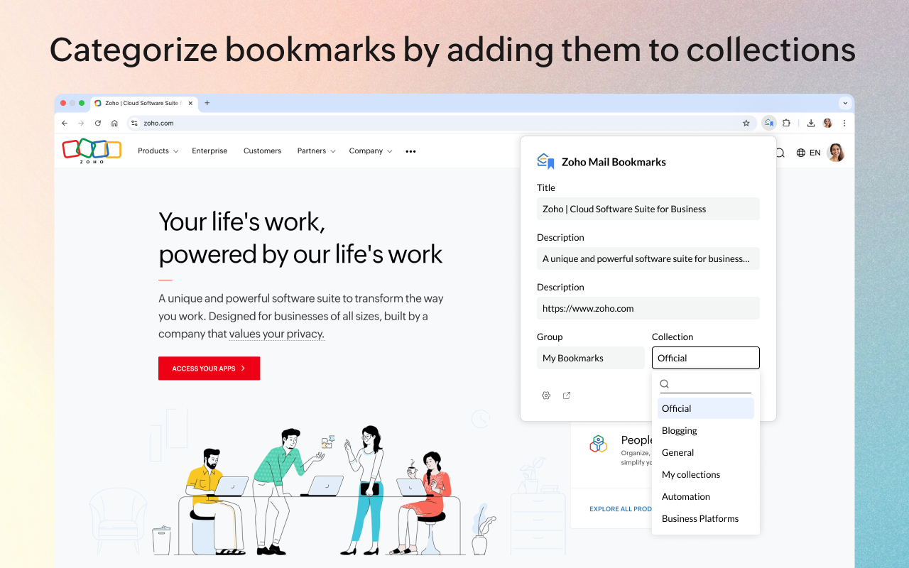 Zoho Mail Bookmarks - 截图 2