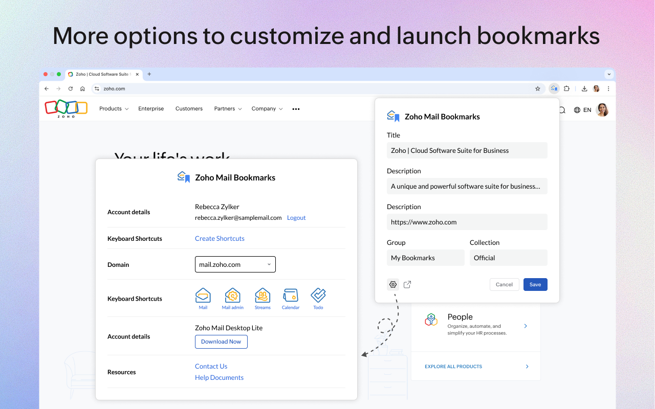 Zoho Mail Bookmarks - 截图 4