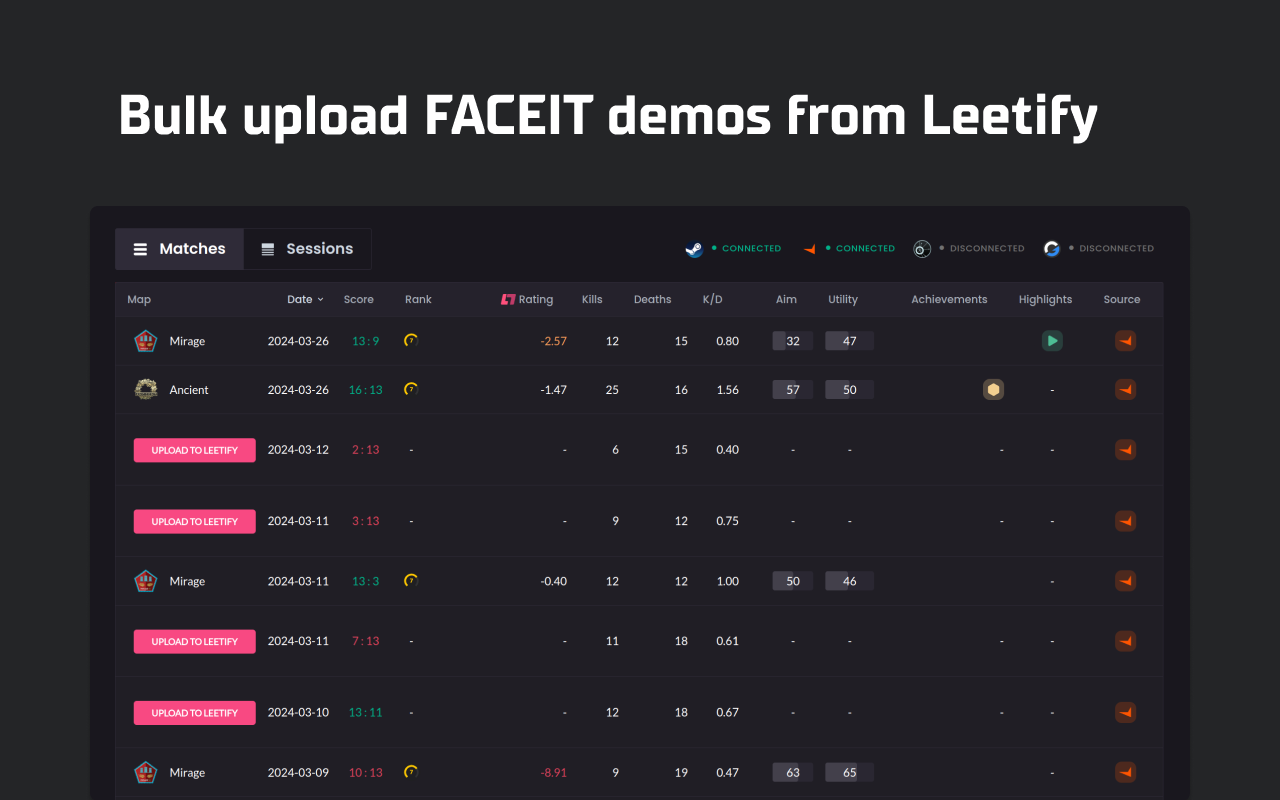 FACEIT to Leetify Demo Uploader by CSNADES.gg - 截图 4