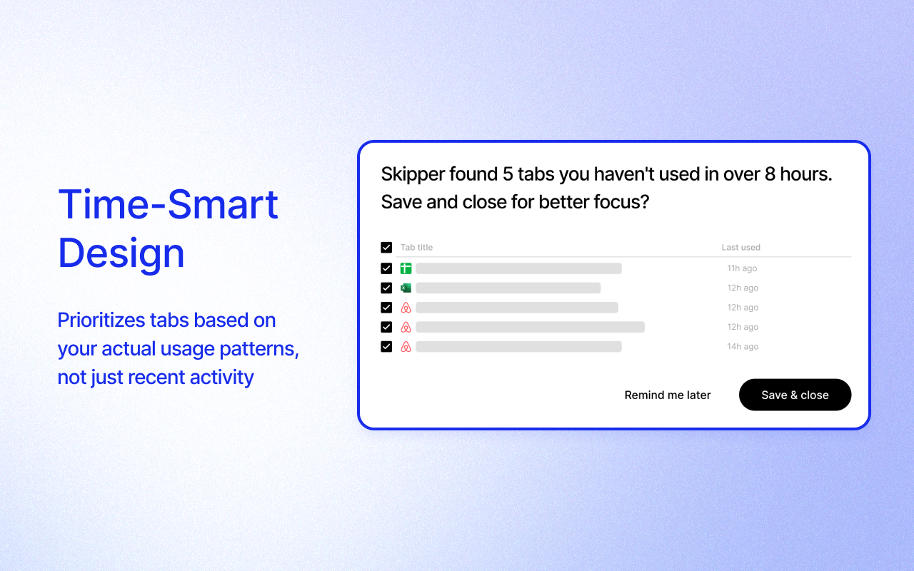 Skipper - Tab management that works with ADHD brains - 截图 1